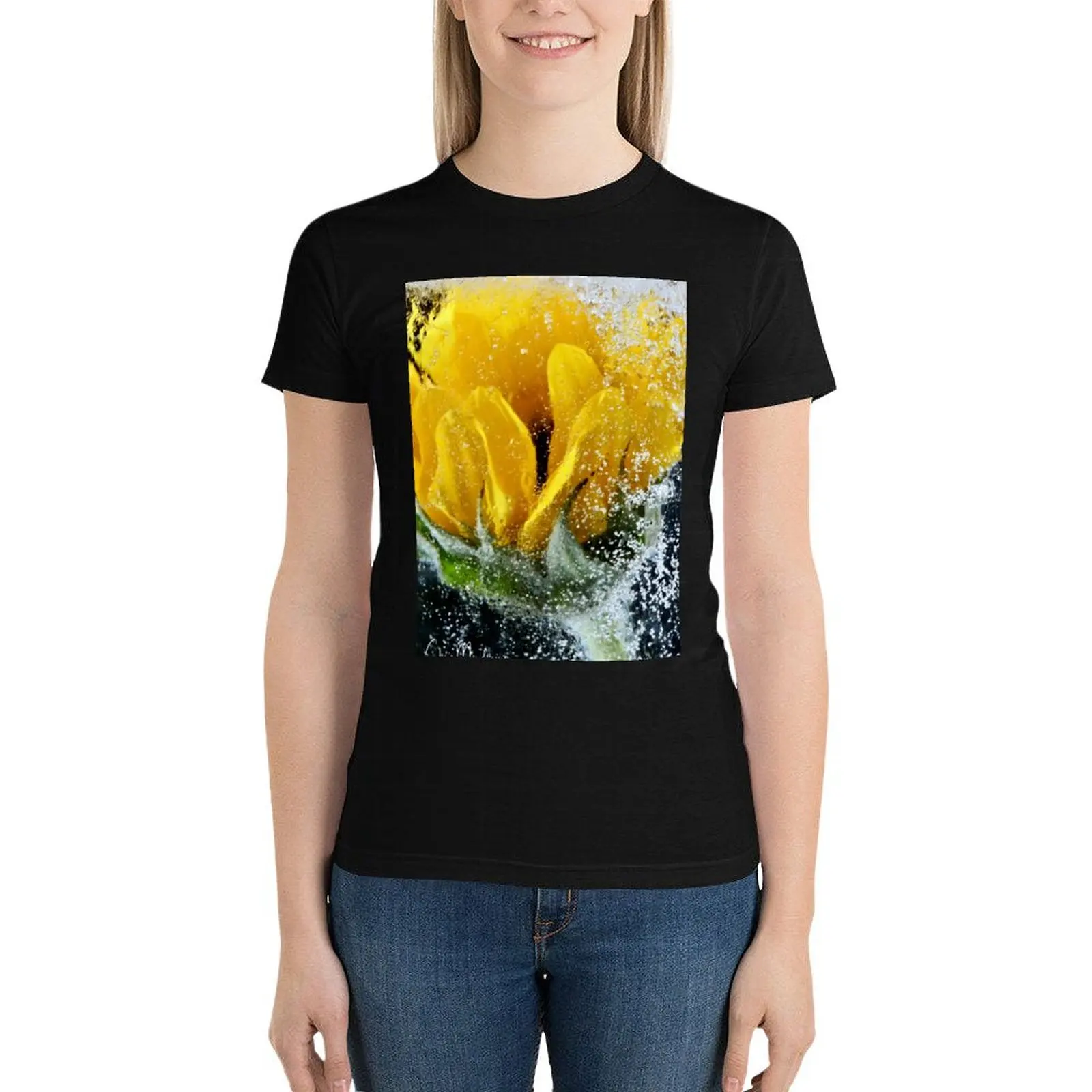 A Bit of Sunshine T-Shirt vintage clothes female tops Womens clothing