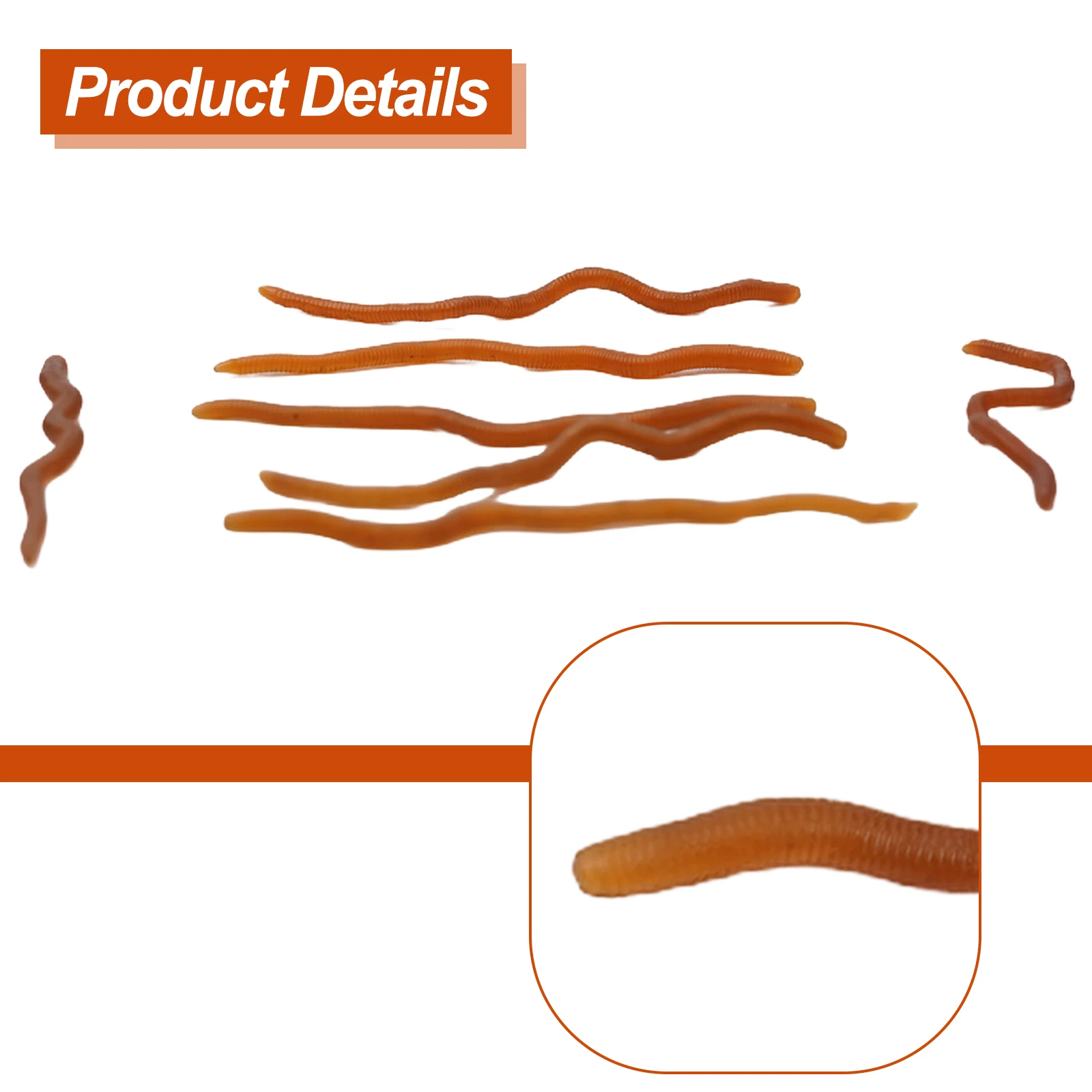 20pcs Earthworm Fishing Lure Kit 8cm 10cm Artificial Earthworm Soft Bait Simulation Fake Bait Fishing Tools image 6