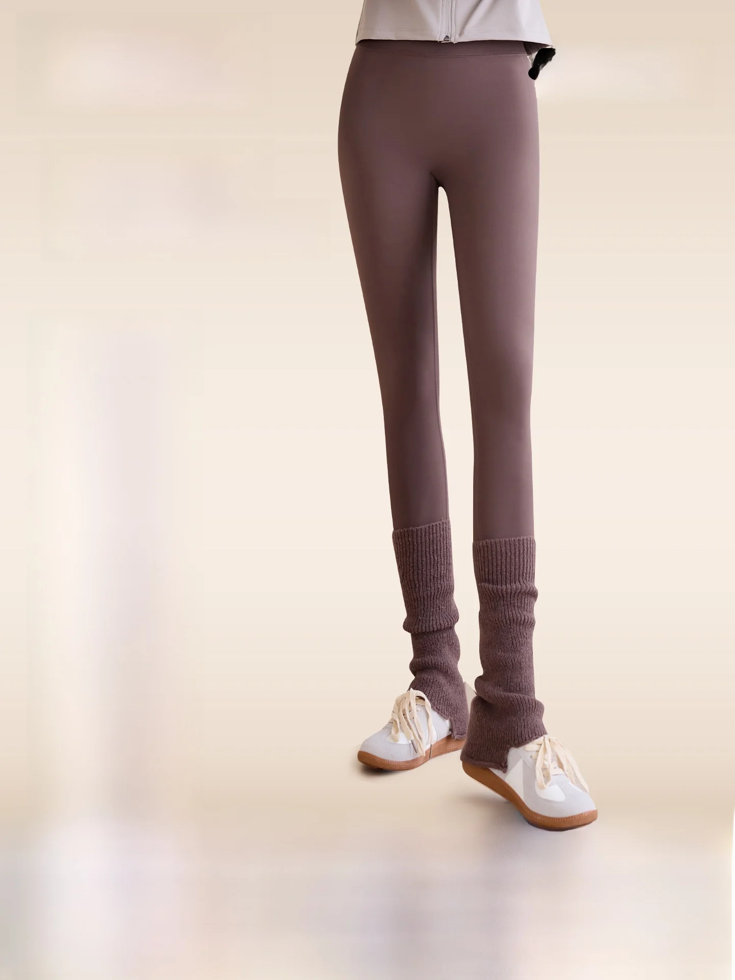 

High Waist Thiened Fce arkskin Pants Women's Yoga Fitn Trousers Bla Warm Boting Pants for Autumn Winter