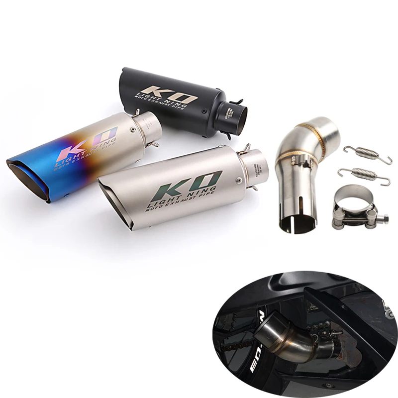 

For Yamaha YZF R3 R25 MT-03 2014-2024 Exhaust Tips Motorcycle Mid Link Pipe 51mm Muffler Escape with Db Killer Stainless Steel
