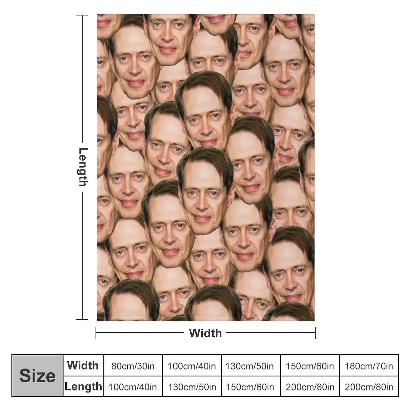 Steve Buscemi trending Head Design Throw Blanket couch cozy soft plush fuzzy picnic outdoor blanket