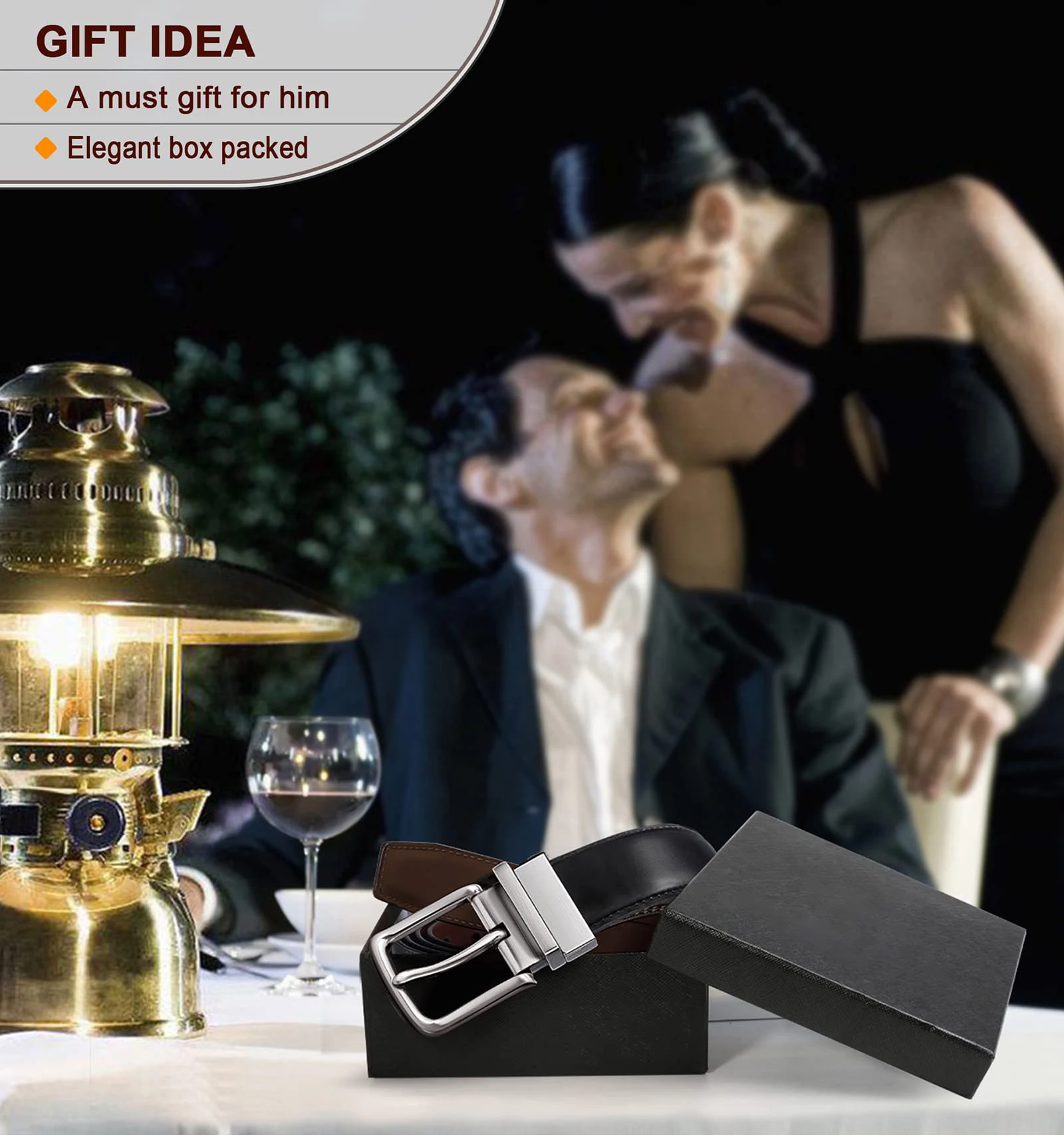 Men's leather belt double-sided Leather Belt Fashion Automatic Buckle Belt for Popular Business High Quality Male Belt