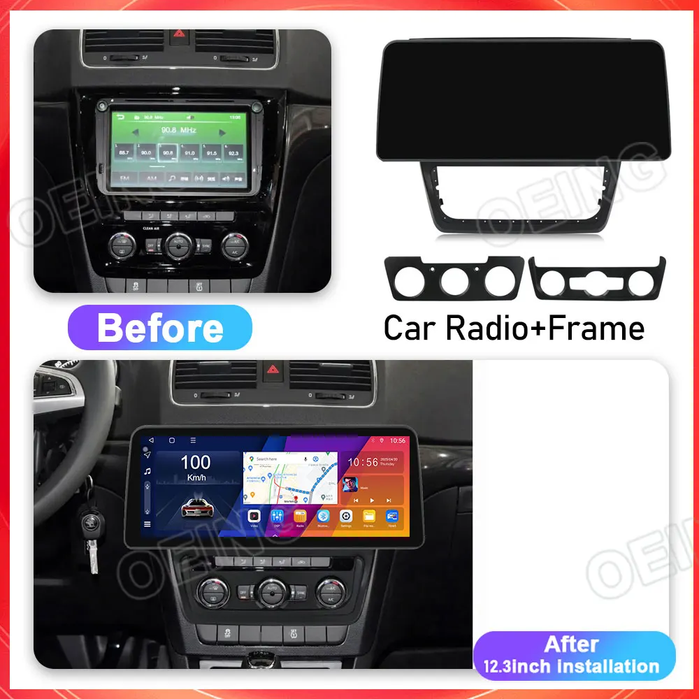 Android For Skoda Yeti 5L 2009 - 2014 Car Radio Multimedia Video Player Navigation GPS Stereo Auto QLED Carplay Screen Bluetooth