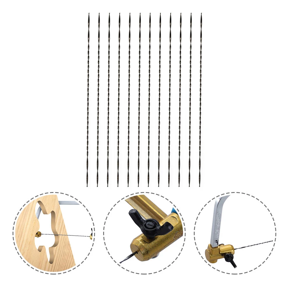 12 pezzi di filo a forma di U lame fai da te per accessori a spirale seghetto alternativo taglio denti H sega parti di ricambio utensili in acciaio