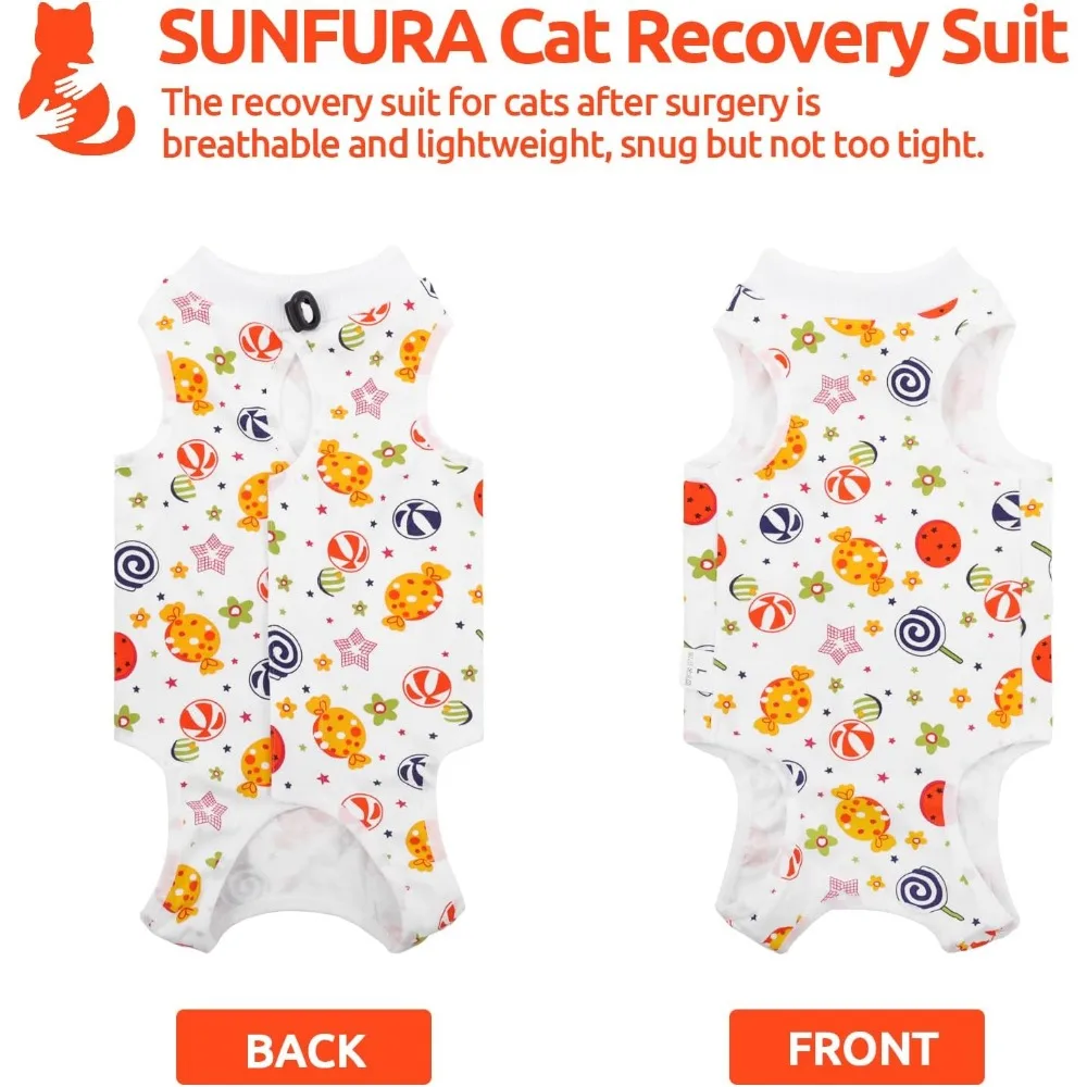 Cat Recovery Suit, with Comfortable and Breathable Kitten Surgical Full Bodysuit  for Abdominal Wound Protector Anti Licking