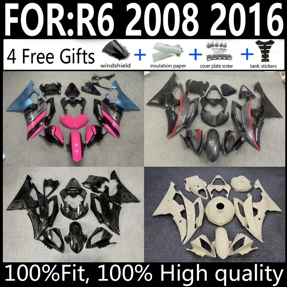 

Yamaha YZF R6 2008-2016 Motorcycle Fairing Kit 08 09 10 11 12 13 14 15 16 ABS Injection Bodywork Cowlings