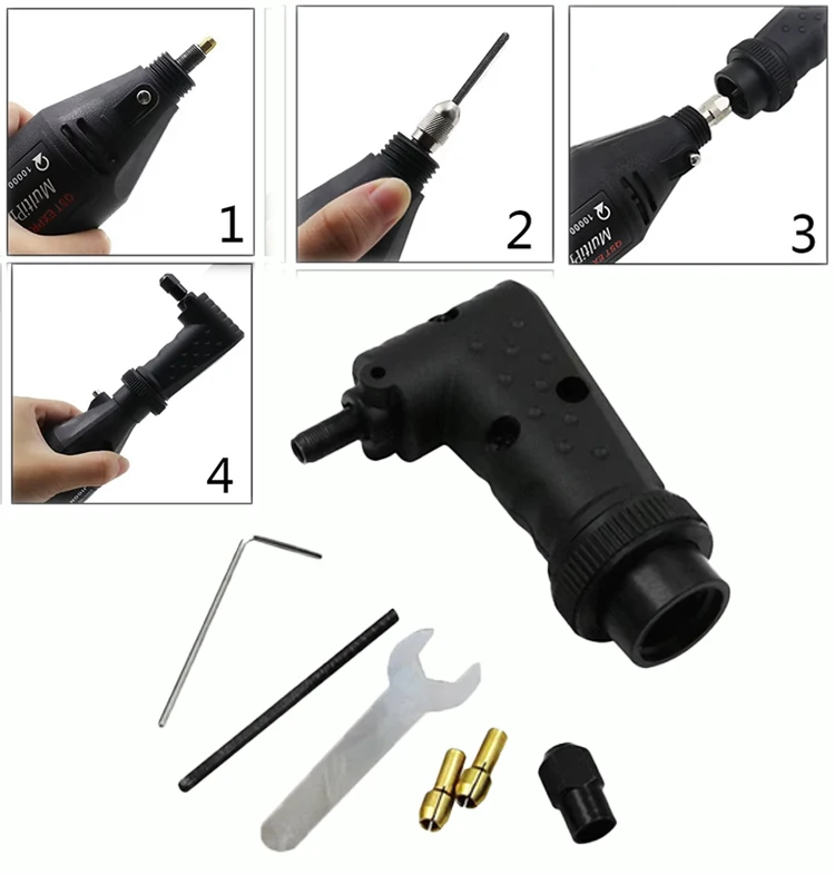 Right Angle Converter Attachment for Dremel Tool Accessories Rotary Tools Fit Original 4000 3000 8200 275 Electric Grinder Kit