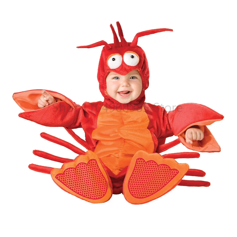 

Infant Best Sea Creature Halloween Dress Up Girl Crayfish Cosplay Cute Baby Boy Red Lobster Infant Costume