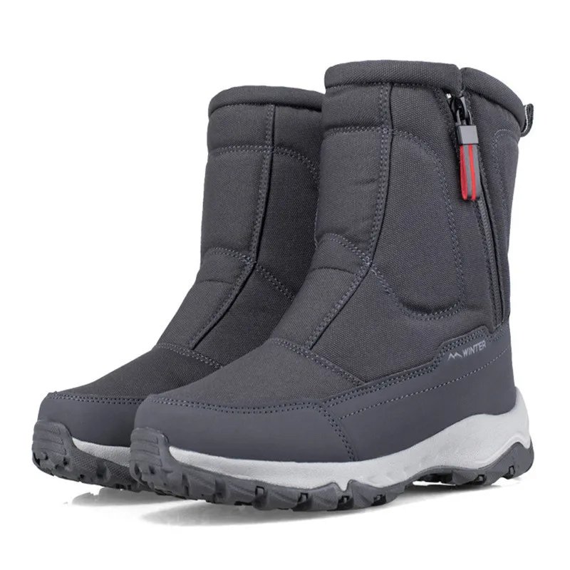 Große Winter Herren stiefel warme Plüsch Stiefeletten schweiß ableitende High-Top warme Schneeschuhe Outdoor-Turnschuhe Winter Herren schuhe