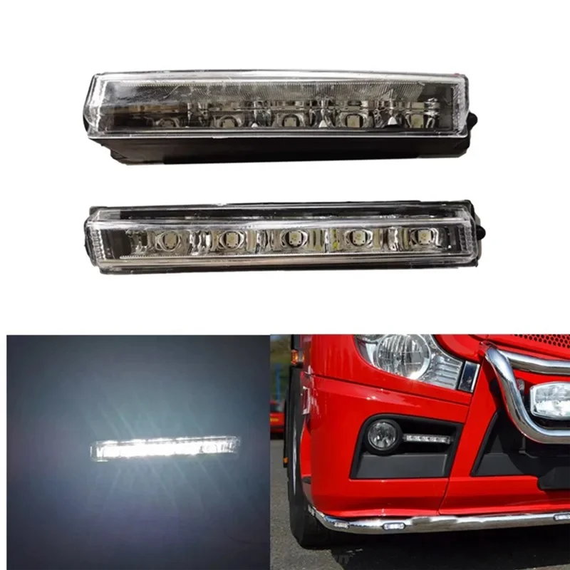 

2 PCS 9608201056 9608200956 Daytime Running Lights Front Signal Lights Transparent & Black ABS For Mercedes-Benz Actros MP4