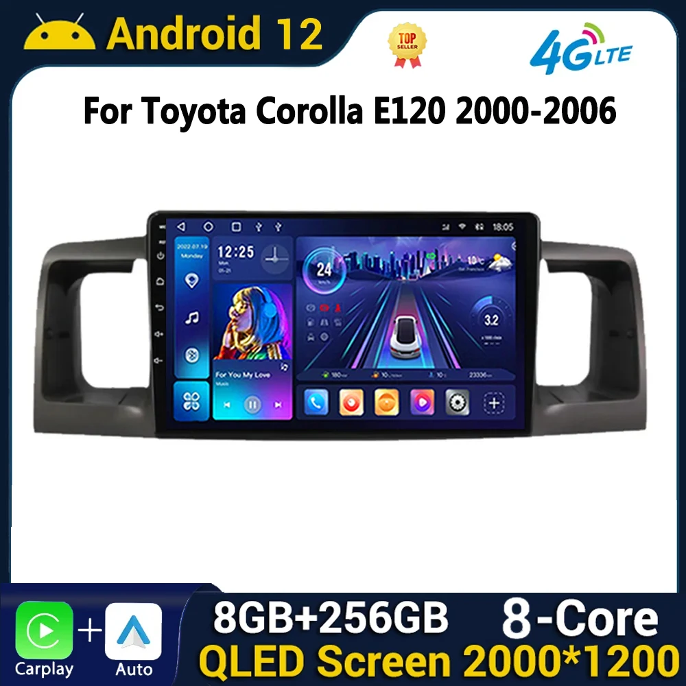 

Android Car Radio Carplay for Toyota Corolla E120 E 120 BYD F3 2007-2011 Car Radio Multimedia Video Player DSP QLED 4G NET