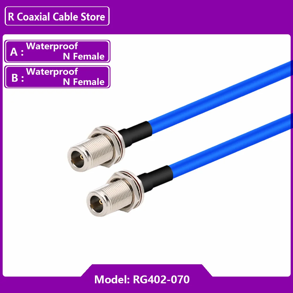 ขั้วต่อ N ตัวผู้เป็นตัวเมียกันน้ำอะแดปเตอร์ RF RG402สายกึ่งยืดหยุ่น50โอห์ม RF หางเปียสายไฟต่อโคแอกเซียลจัมเปอร์