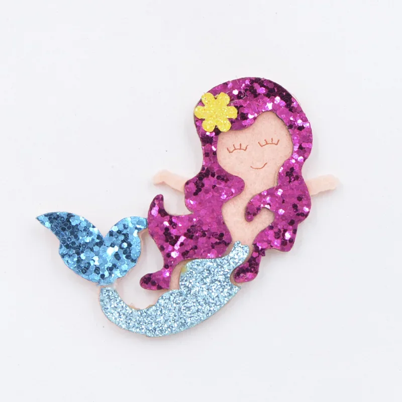 6/8Pcs Mixed 3D Cartoon Mermaid Patches Handmade Decoration DIY Hair Bow Flat Back Embellishment Accessories Sea-maid Appliques