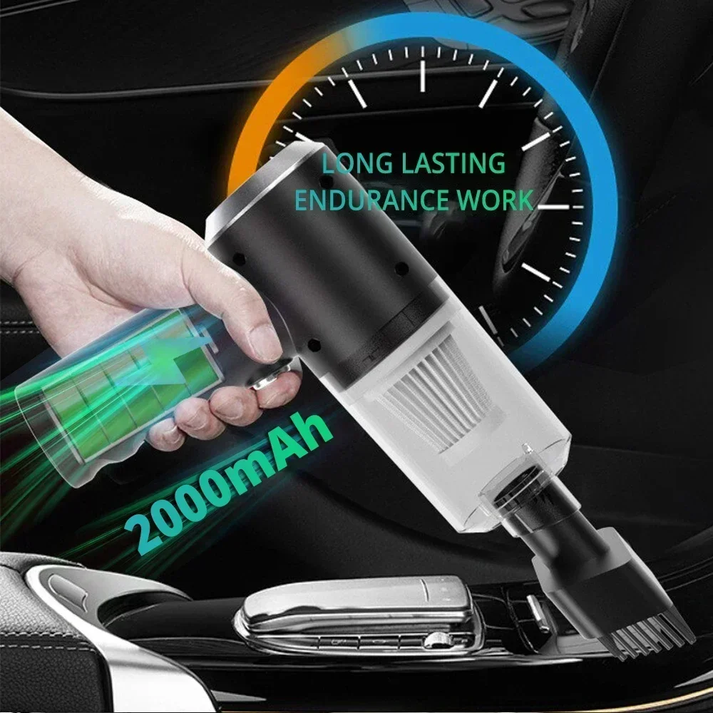 3-in-1 Car Vacuum Cleaner Wireless Charging Portable Car Vacuum Cleaner Handheld High-powerLow noise motor Car Appliances