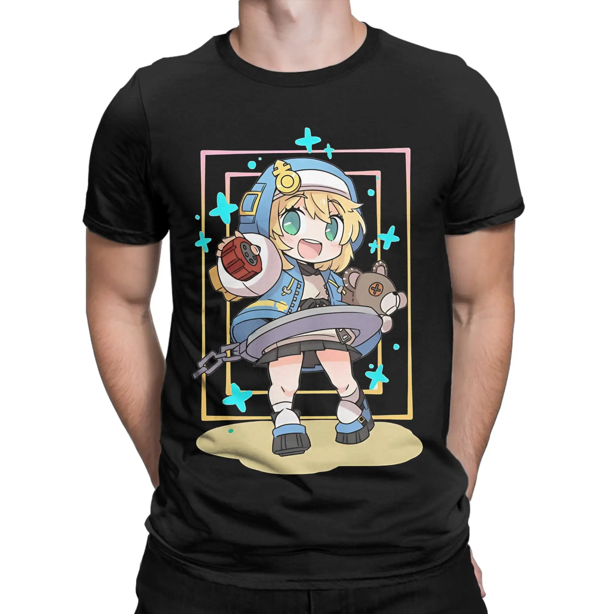 Guilty Gear Bridget Classic Shirt Novelty Graphic 100% Cotton T-Shirt guilty gear bridget Tops Tees For Men