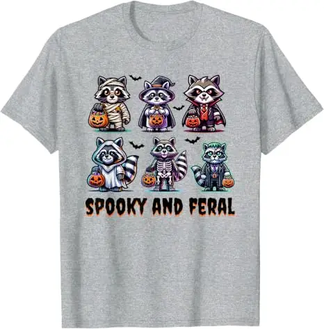 Trick or Trash Halloween Lustiges Waschbär-Herbst-T-Shirt, Y2k Niedliches Waschbär-Halloween-T-Shirt, Trendiges Gruseliges und Wildes T-Shirt – Detail 8