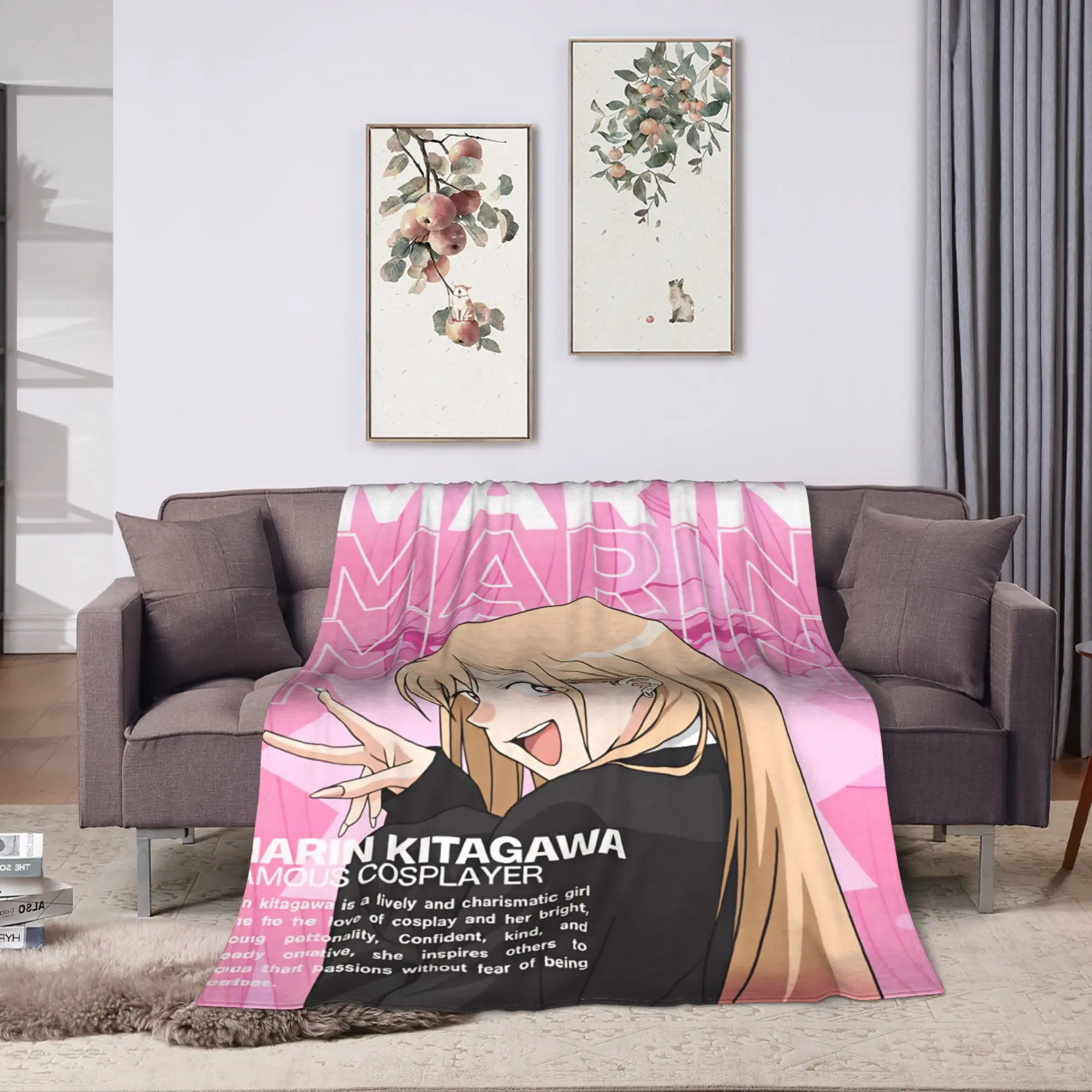 Marin Kitagawa Plush Blankets Kids Adult Japan Anime  Flannel Throw Blanket For Couch Chair Sofa Bed Soft Warm Quality Bedspread