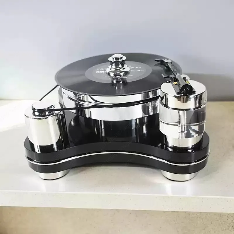 Minimalist modern vinyl record player stainless steel model room hotel clubhouse living room ornament decoration