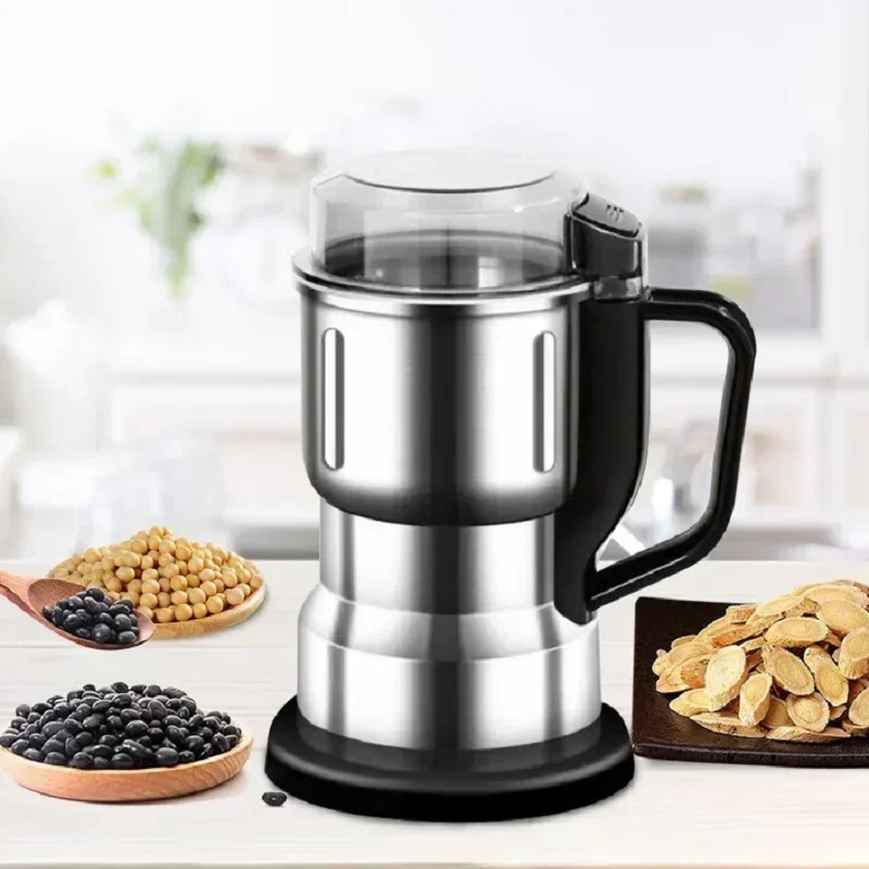 

Grinder Household Pulverizer Superfine Pulverizer Rice Flour Small Household Pulverizer 300W Large Power 500g Large Capacity