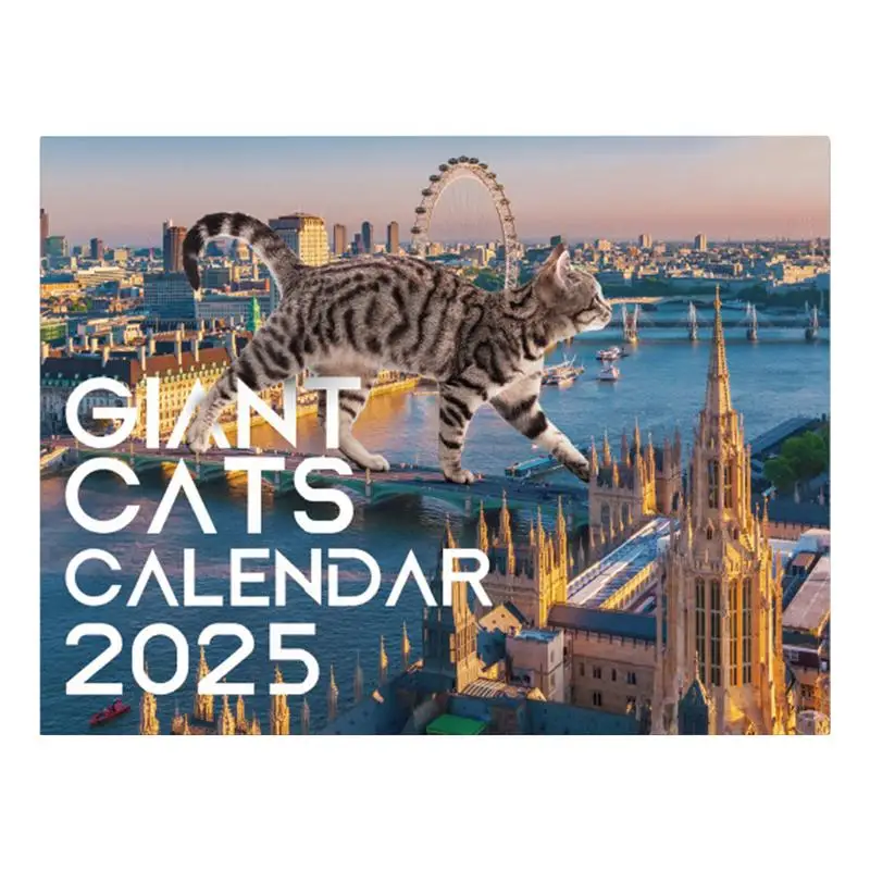 

Fun Cats Wall Calendar 2025 Urban Big Cat Wall Calendar 12 Month Hangings Cats Rule the Earth Family Planner Vertical Monthly