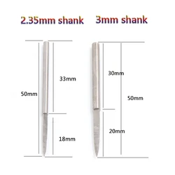 1pcs 2.35mm/3mm Shank Sword-shaped Carving Knife Professional Wood Carving Chisel Knife Hand Tool For Lettering and Line Drawing