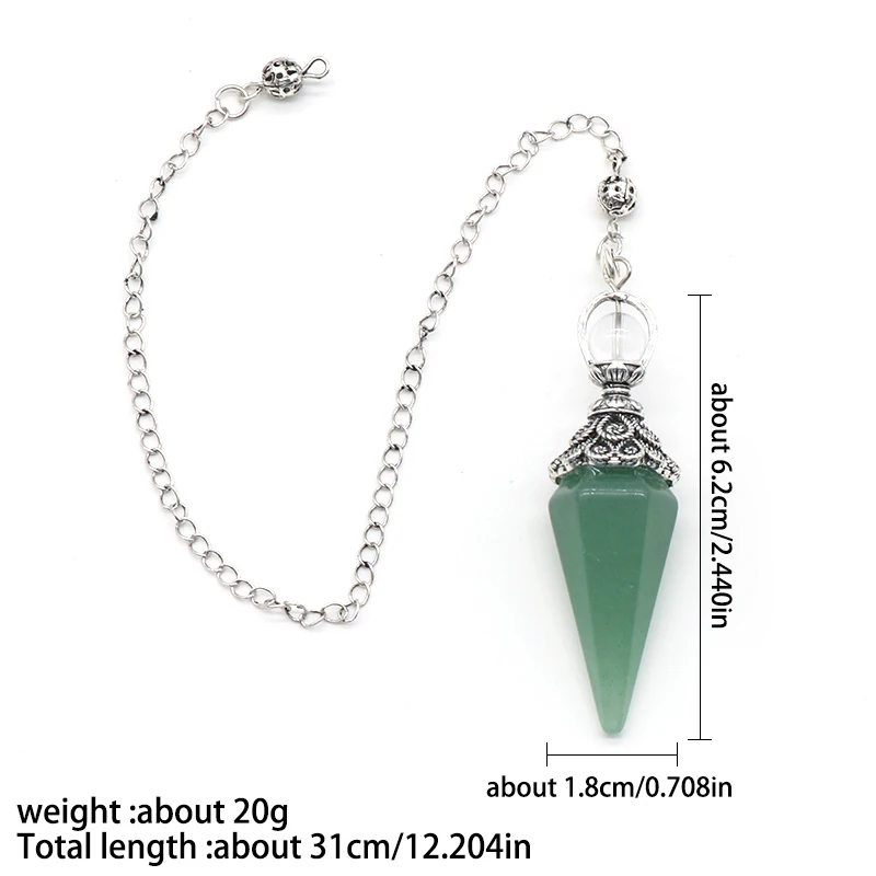Hexagonal Cone Spirit Pendulum Natural Stone Pendant Divination Healing Health Energy For Jewelry Making Necklaces Accessories