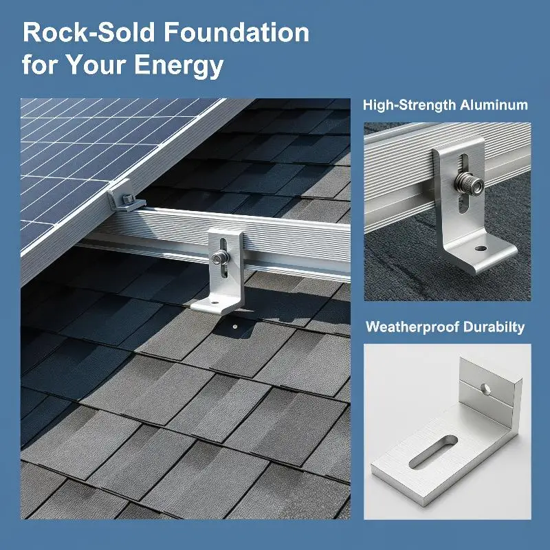 L Foot Solar Panel Mount Bracket Extreme Temperature Resistant Aluminum for Cold Area PV Rail Support Installation