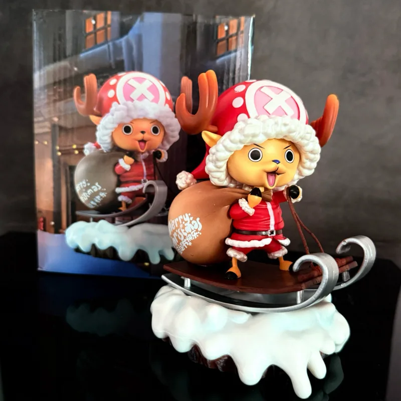

16cm Christmas Tony Tony Chopper One Piece Figures Anime Figure Ornament Decoration GK Statue Model Doll Toy Xmas Gifts For Kids