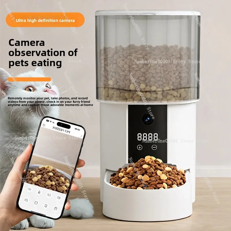 Smart Automatic Pet Feeder, App Controlled Programmable Cat Dog Food Dispenser with Timer and Portion Control for Home