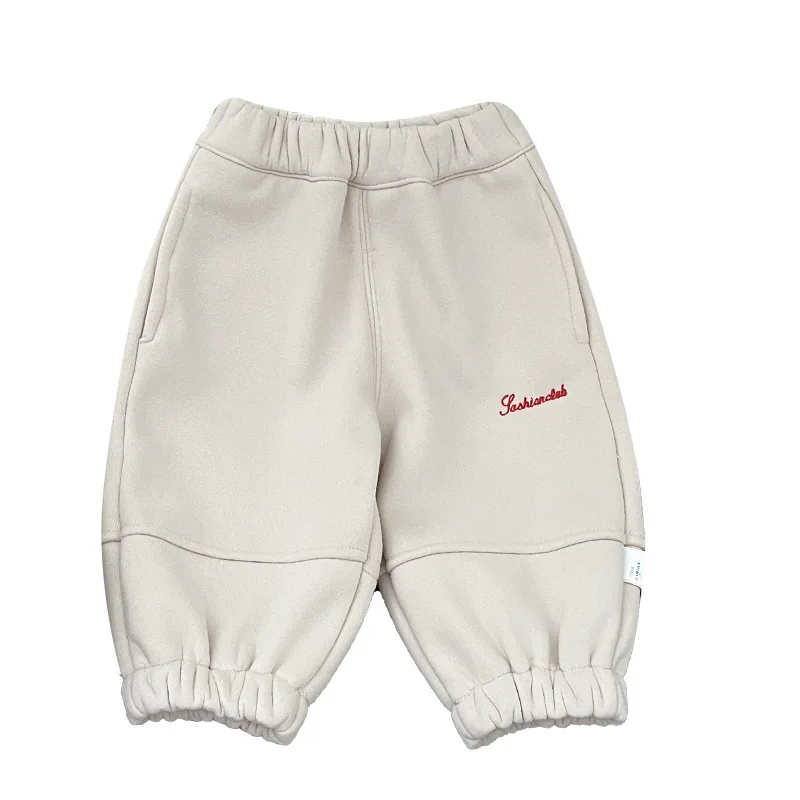 2025 شتاء جديد الطفل الصوف السراويل إلكتروني طباعة الفتيان سراويل تقليدية زائد المخملية سميكة الرضع فتاة بناطيل تدفئة طفل الملابس #6