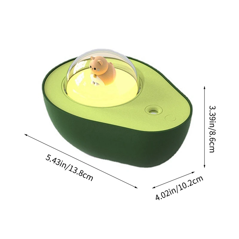 210Ml Cartoon Air Purification Humidifie Avocado Air Purification Humidifie Rechargeable With Atmosphere Light For Gift