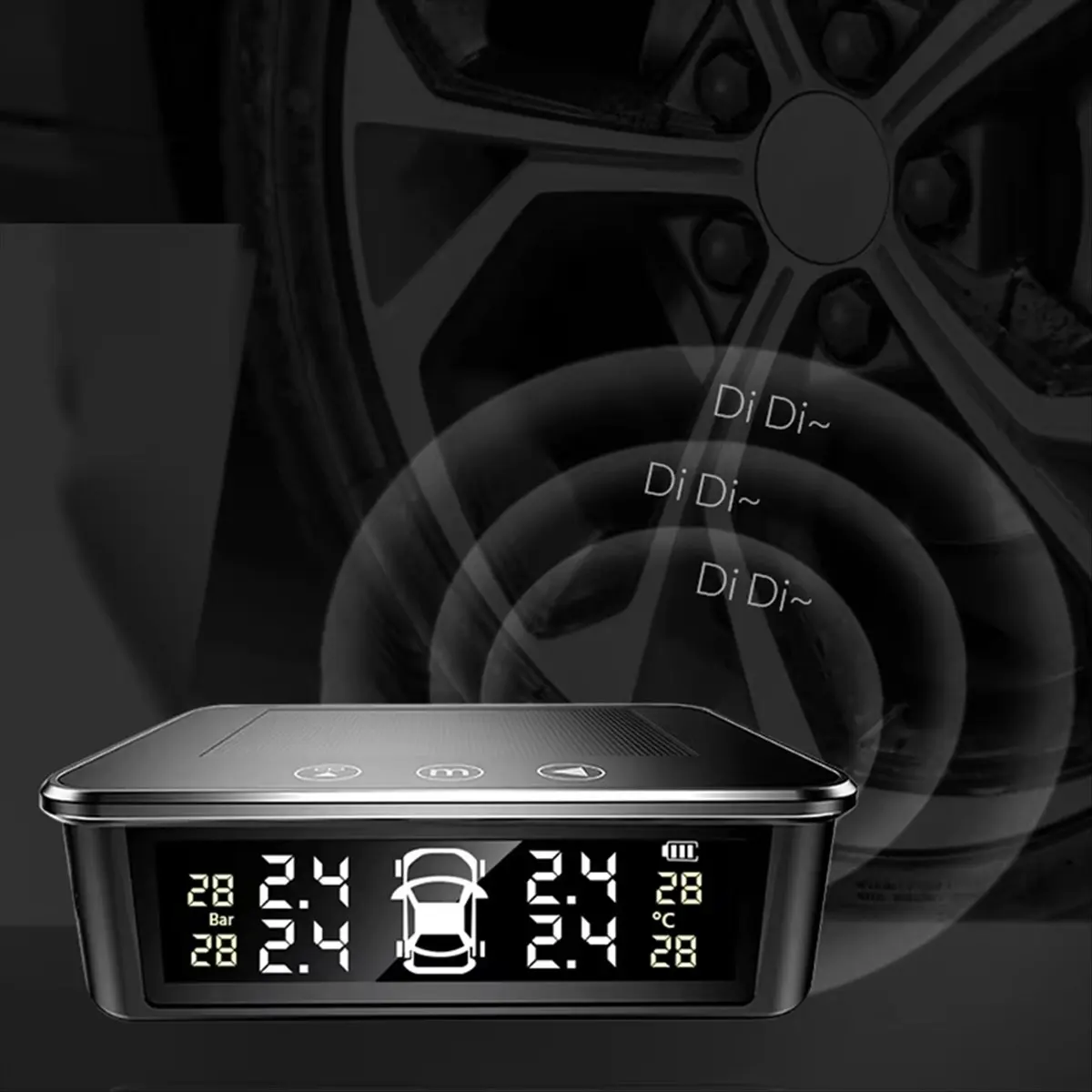 Super Sale Car External Tire Pressure Sensors Solar Power TPMS Tire Pressure Monitoring System Tire Alarm Digital LCD Display