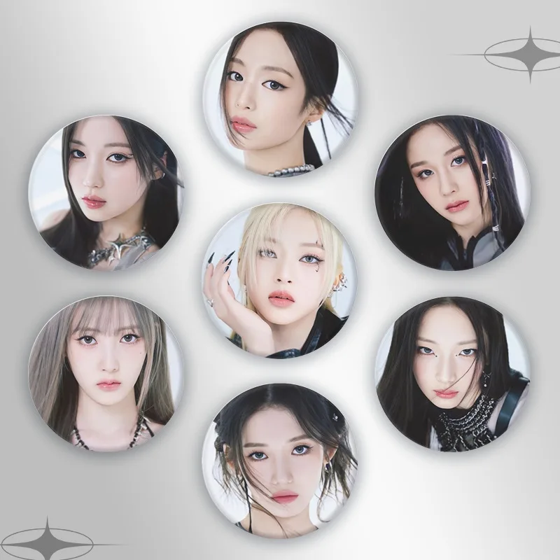 KPOP BABYMONSTER Tinplate Badge Mirror Keychain AHYEON ASA RUKA Star Peripheral Double-sided Exquisite Bag Keyring Pendant