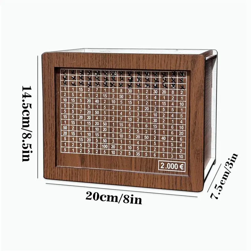 ABGE-1 PCS Retro Money Box Japanese Piggy Bank With Counter Coin Boxes Wooden Children Piggy Bank Budget,2000 Euros