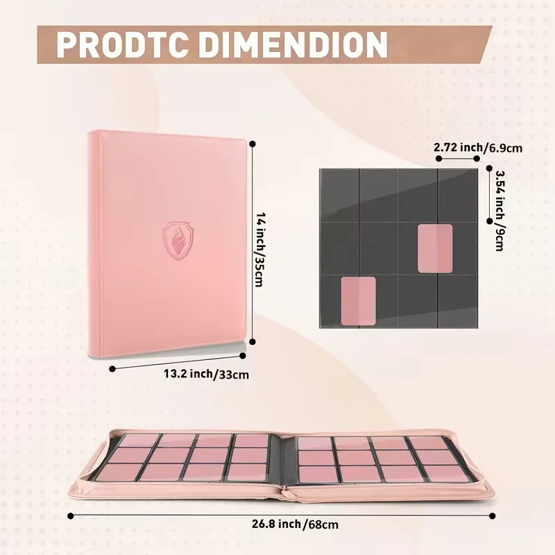 480-Pocket Card Binder – 12-Pocket Trading Card Album,PU Leather Material, Ideal for Game, Sports & Collectible Cards