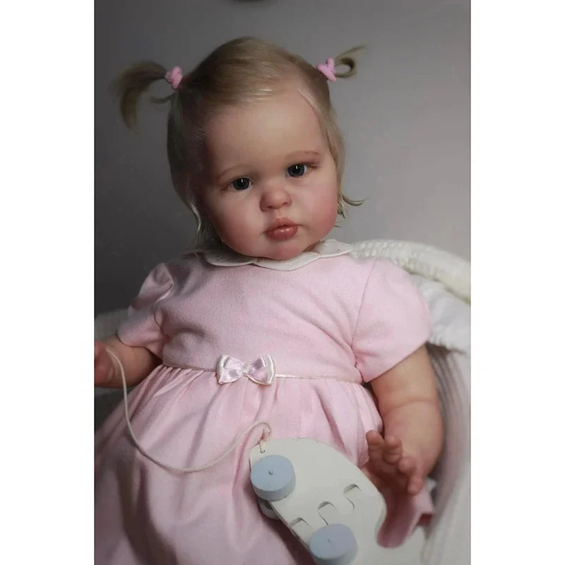 60CM Ellie Reborn Toddler Lifelike Reborn Baby Doll Wysokiej jakości farba ręczna Wielowarstwowe z widocznymi żyłami