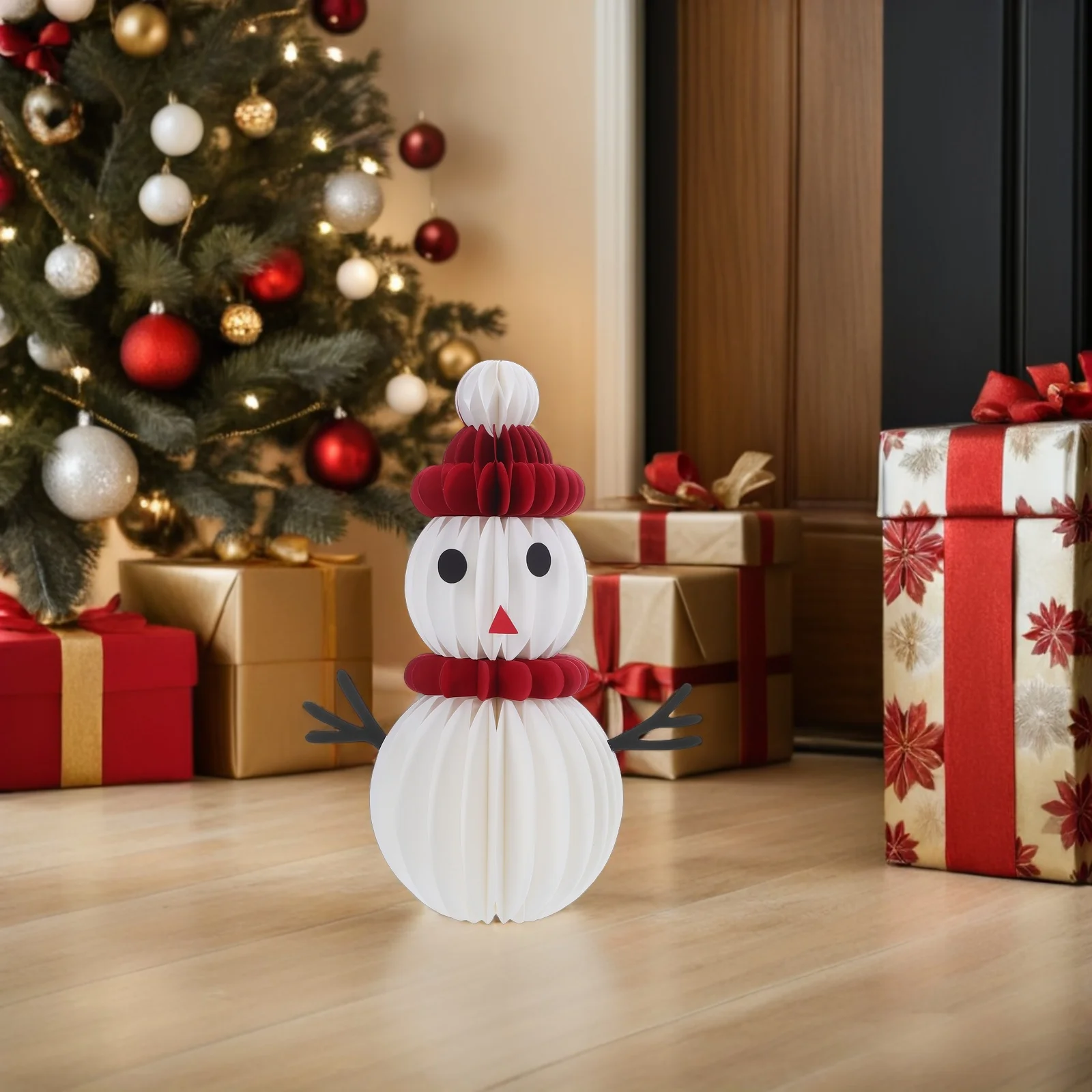 

Christmas Snowman Decoration Decorations Table Centerpiece Honeycomb Craft Farmhouse Ornaments