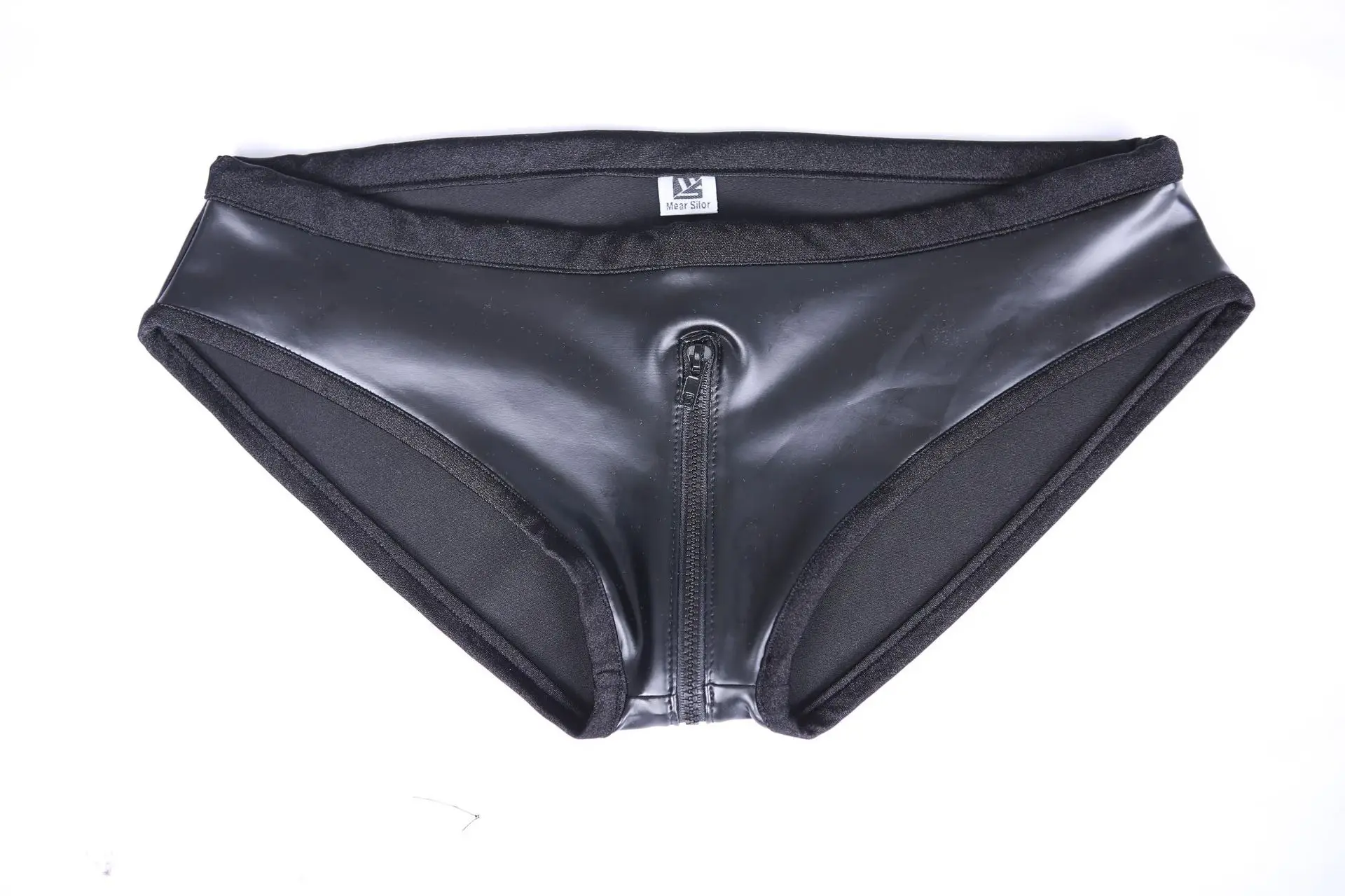 Women Lady Customized Sexy Low-waist Zip Crotch Shorts Faux Leather Skinny Stylish