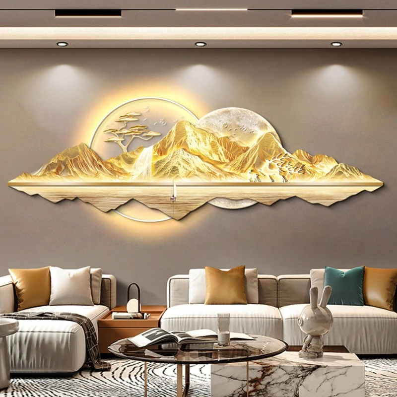 modern large decorative painting led light wall hanging landscape painting living room luxury ozdoby do pokoju home decoration