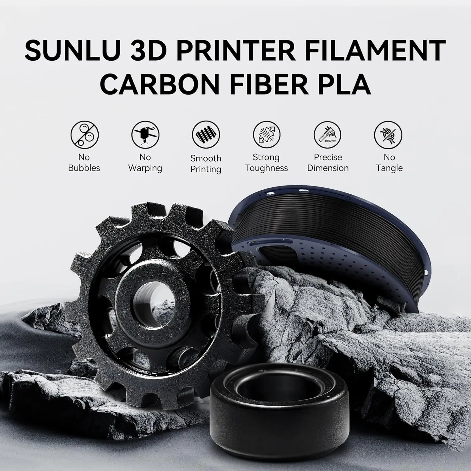 JAYO PLA-CF 3D Printer Filament 1.75mm PETG-CF/PLA Carbon Fiber Filament High Toughness Heat-Resistant 3D Printing Materials