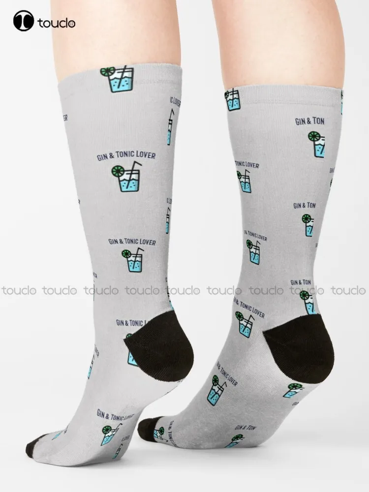 

Gin & Tonic Lover Socks Youth Baseball Socks Personalized Custom 360° Digital Print Gift Harajuku Unisex Adult Teen Youth Socks