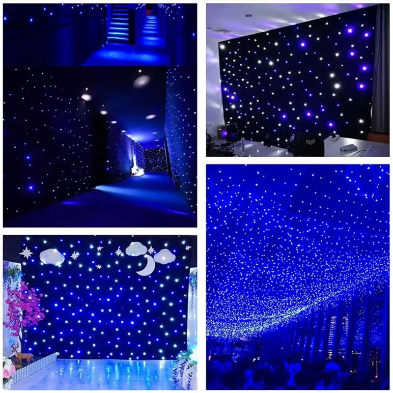 Toile LED personnalisable avec contrôle DMX, rideau ciel étoilé, toile LED étoilée pour fête d'anniversaire, mariage, scène DJ, décoration murale