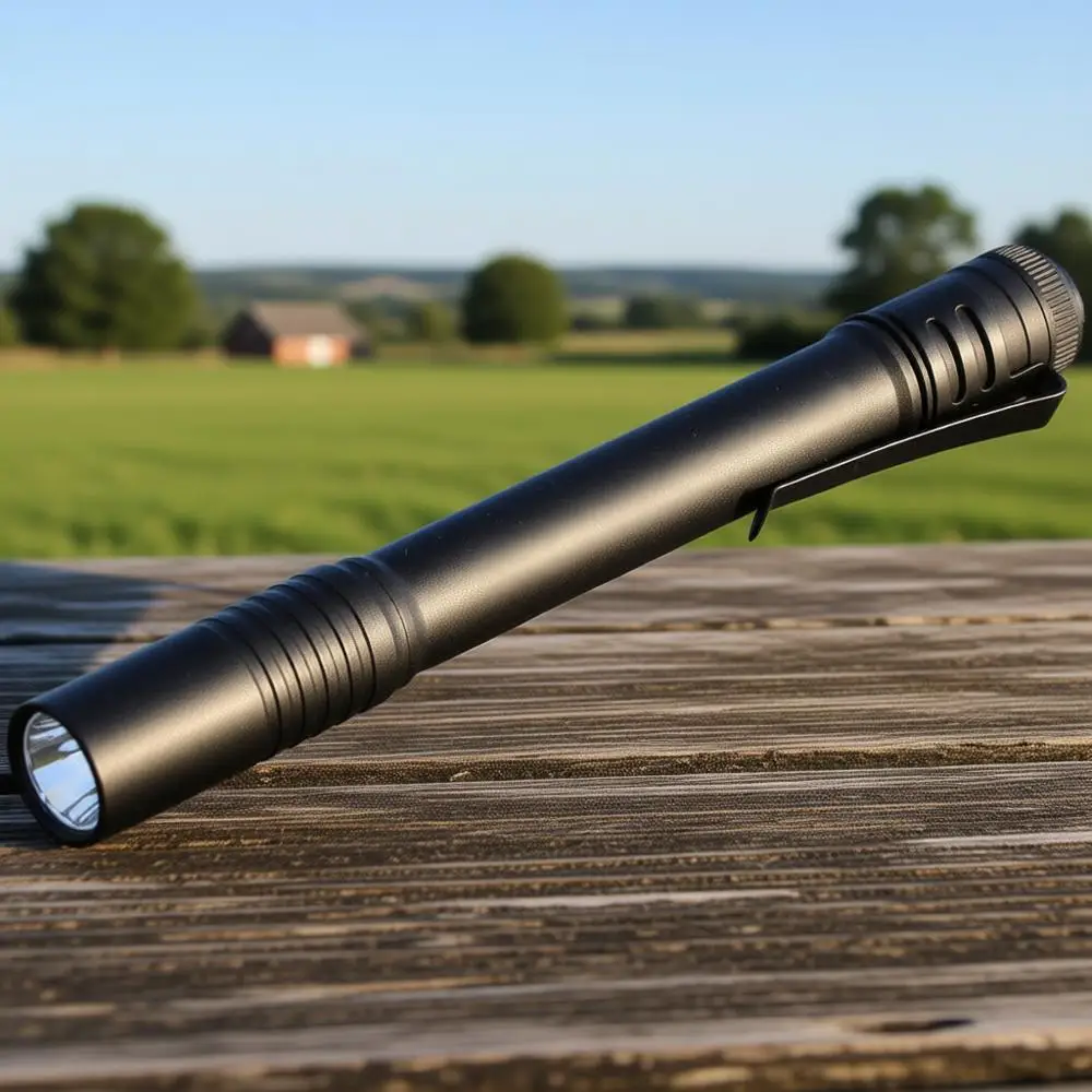 

Стилус-фонарик на 100 люмен с 2 батарейками ААА, черный