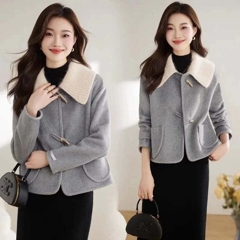 

Xiangfeng Women's Woolen Coat 2025 Autumn Winter Female Double-sided Woolen New Jacket Ladies Short Fashion Wool Overwear
