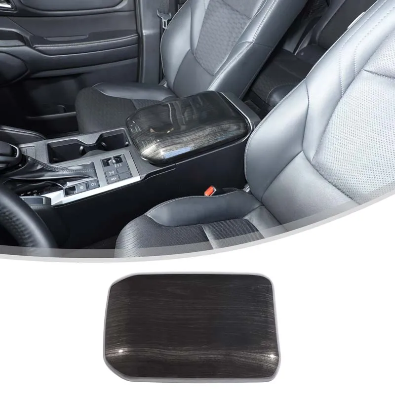 

For Toyota Prado LC250 2024 2025+ Car Center Console Armrest Box Protective Cover ABS Black Wood Grain Car Accessories