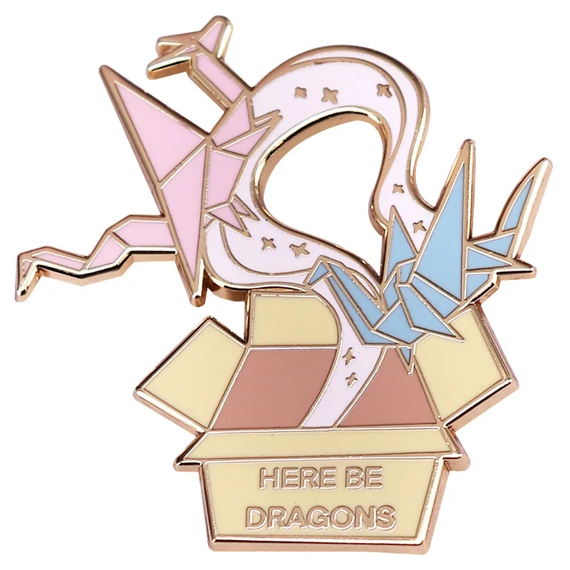 C5207 Here be dragon Brooches on Clothes Anime Enamel Pins Lapel Pins for Backpack Metal Briefcase Badges Accessories Fans Gifts