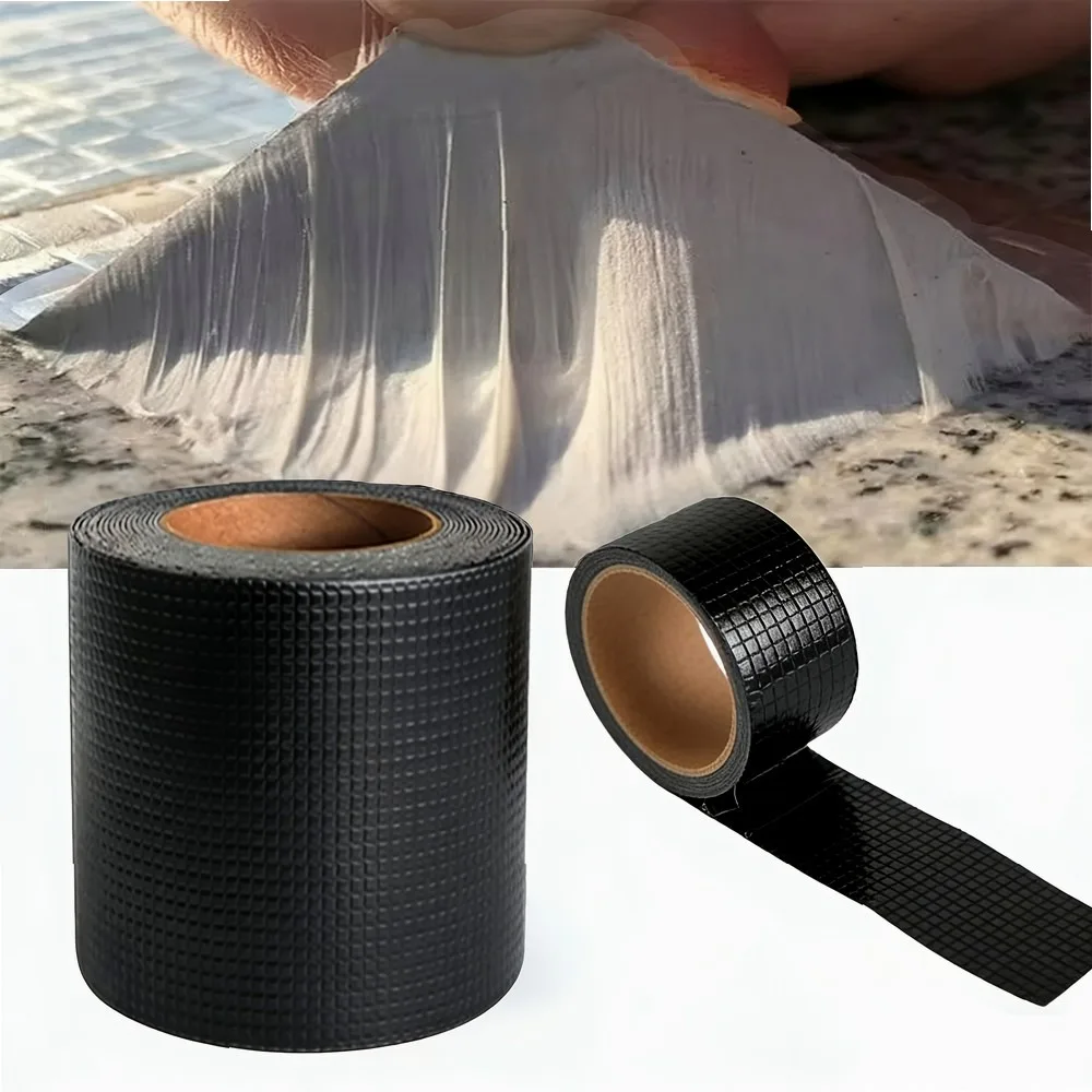 Black Butyl Sealant Tape Self-Adhesive Waterproof Airtight Leak Repair for Roof Pipe RV Marine, Strong Adhesion