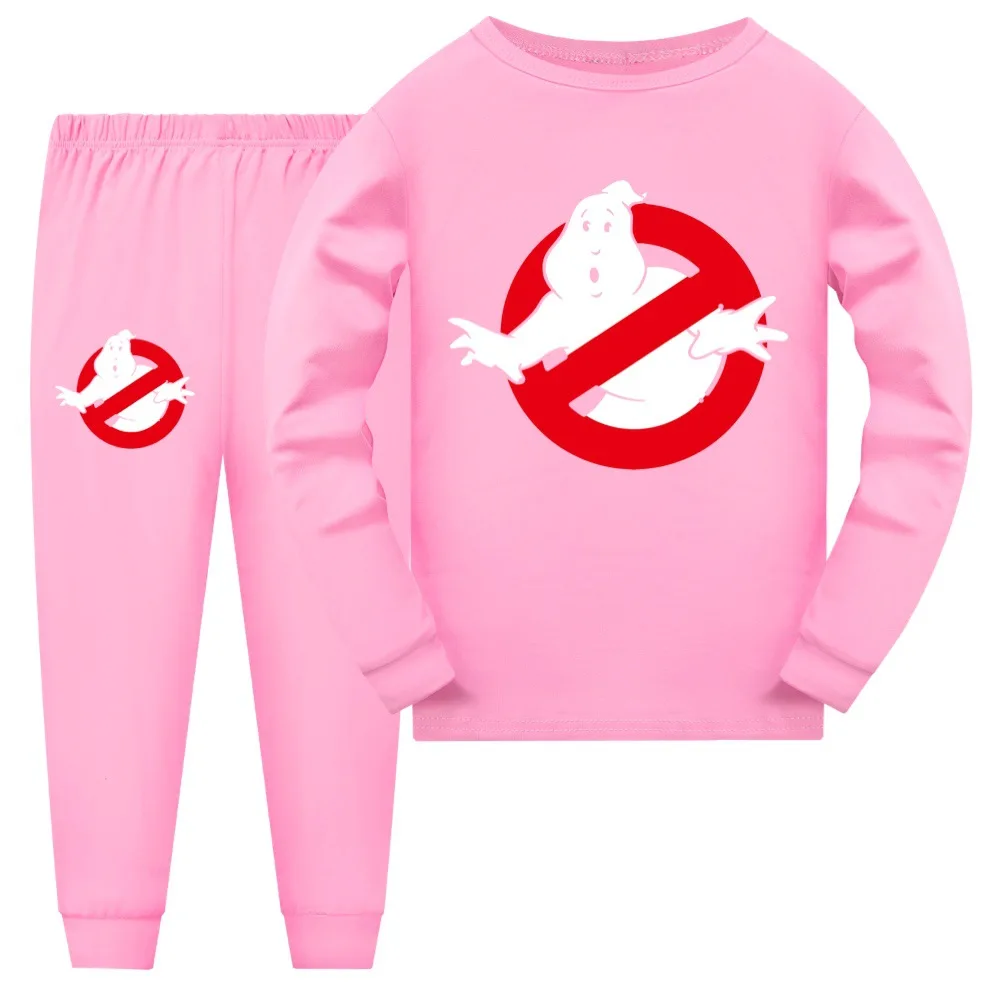 New Ghostbusters Clothes Kids Cartoon Pajama Sets Toddler Boys Casual Sleepwear Baby Girls Long Sleeve Tops+pants 2pcs Set527