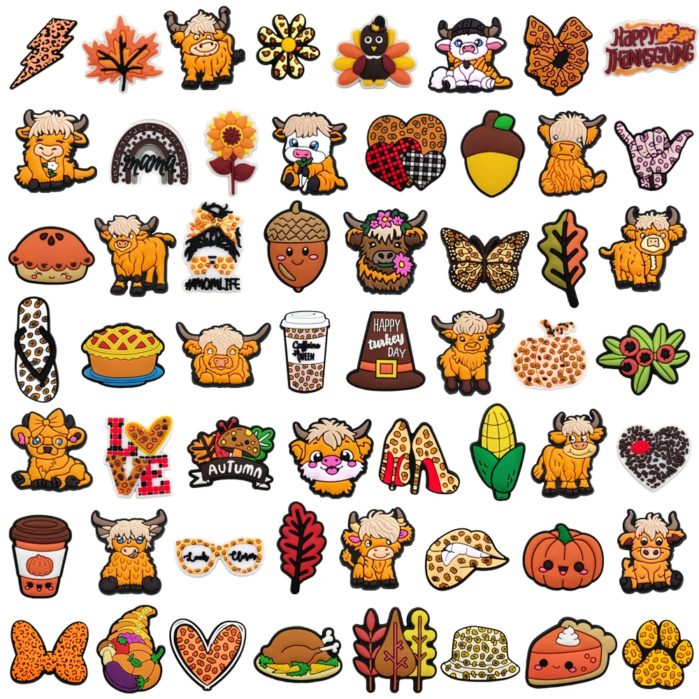 

Set Popular Orange series Shoe Charms DIY Shoe Buckle Accessories PVC Shoe Decorations X-mas Girl Kids Gifts