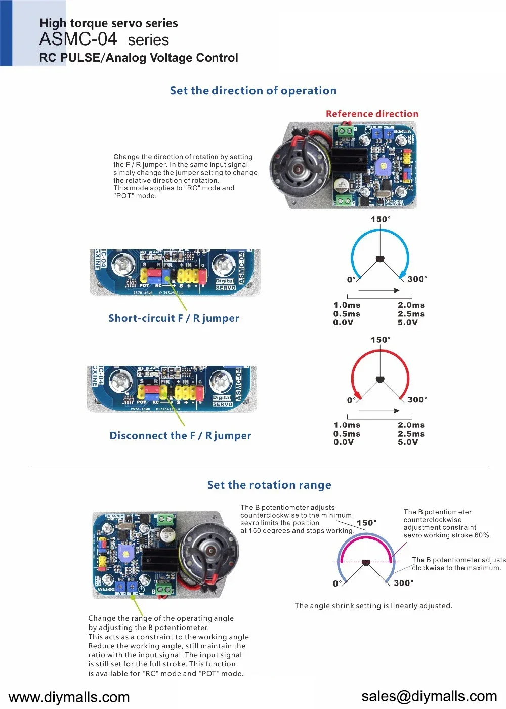 12V~ 24V High Torque ASMC-05A 110kg.cm / ASMC-05B 180kg.cm  Robot Servo Replace ASMC-04A ASMC-04AB / Arm Plate / PCB Controller